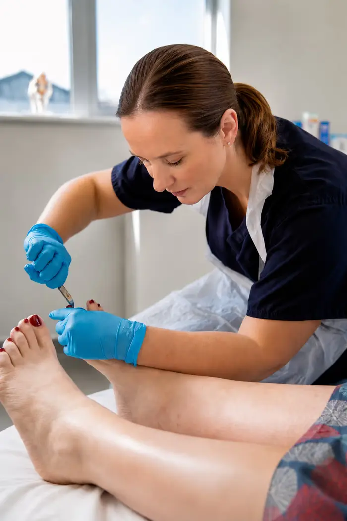 Clinician treating an ingrown toenail at Active Step in Fareham